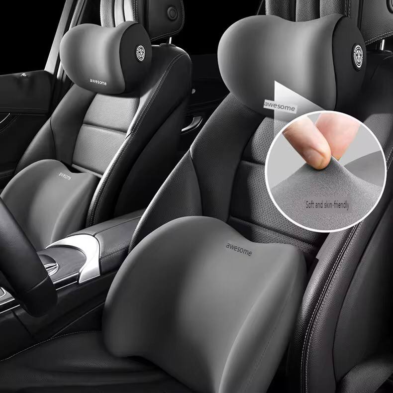 đđșKit Confort Auto Premium â Coussin Lombaire + Appui-TĂȘte Ergonomique