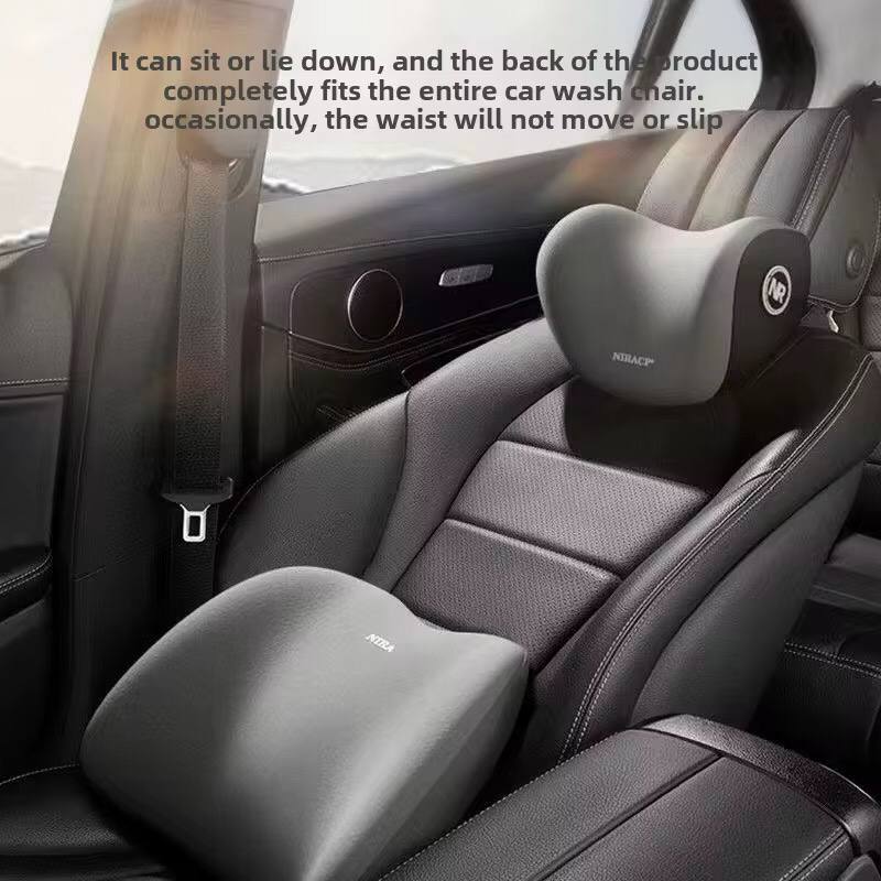 🚘💺 OREILLER DE SOUTIEN LOMBAIRE & OREILLER CERVICAL POUR VOITURE Conduisez en tout confort avec notre kit complet pour siège auto !